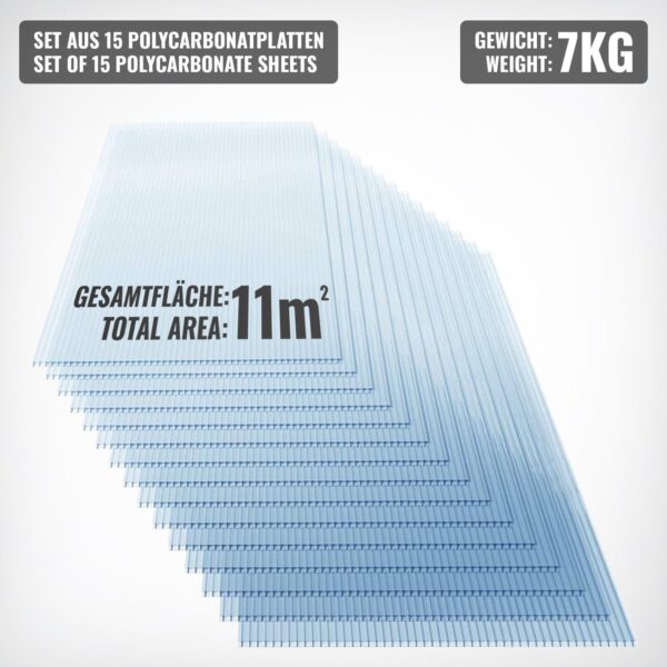 Jago® 15X Polycarbonat Doppelstegplatte für Gewächshäuser und Bauprojekte - Image 1