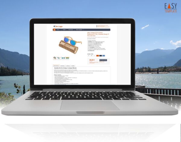 Responsive HTML-Template Design R Plus für Auktionen - Dunkelblau 2024