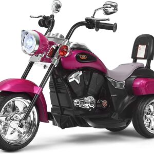 6V Elektro Kinder Motorrad mit verstellbarem Scheinwerfer und Dreirad