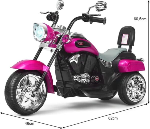 6V Elektro Kinder Motorrad mit verstellbarem Scheinwerfer und Dreirad - Image 3
