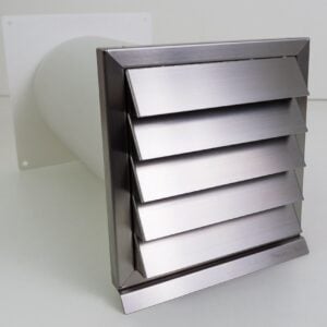 Energiespar Mauerkasten Ø150mm mit 2 Rückstauklappen - anschraubbar