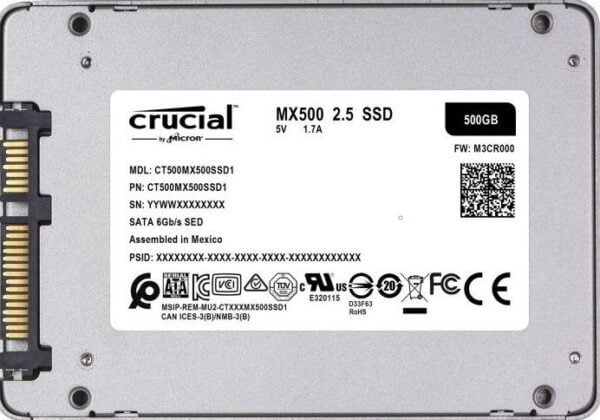 Crucial MX500 500GB SSD 2,5 Zoll SATA III - Hohe Leistung & Zuverlässigkeit - Image 1