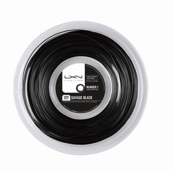 Luxilon Savage Black 200m Tennis-Saitenrolle für höchste Leistung