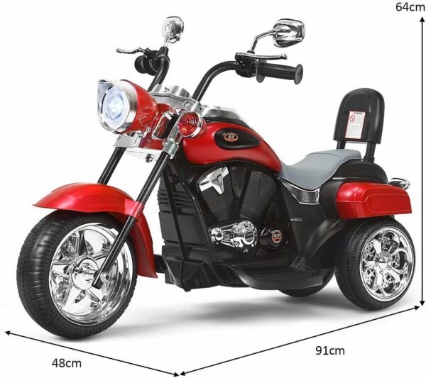 6V Elektro Kinder Motorrad mit verstellbarem Scheinwerfer und Dreirad - Image 11