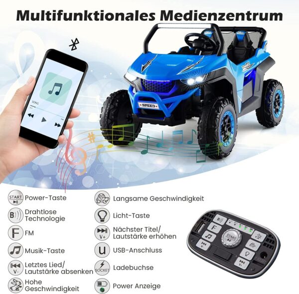 2-Sitzer Kinderauto mit Fernbedienung, 12V UTV, Musik & Scheinwerfer - Image 15