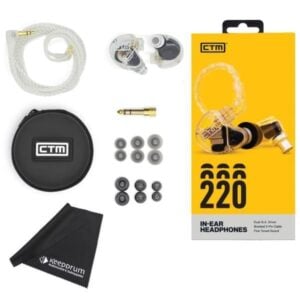 CTM CE220 In-Ear Monitor-Kopfhörer Clear mit Reinigungstuch