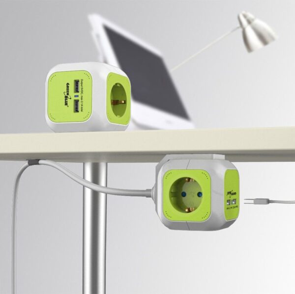 GreenBlue GB118G 4-fach Schuko-Steckdose mit 2 USB-Anschlüssen - Image 1