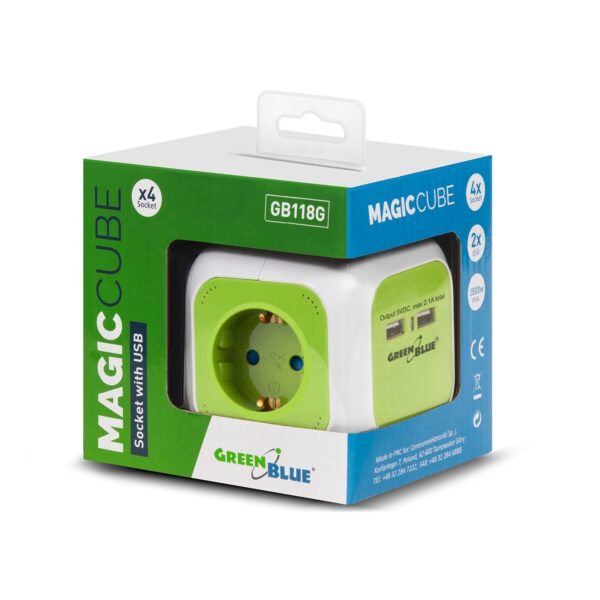 GreenBlue GB118G 4-fach Schuko-Steckdose mit 2 USB-Anschlüssen - Image 3