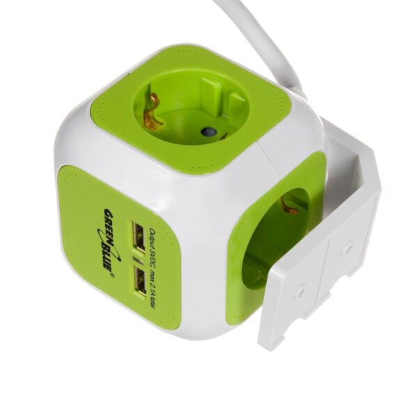 GreenBlue GB118G 4-fach Schuko-Steckdose mit 2 USB-Anschlüssen - Image 4