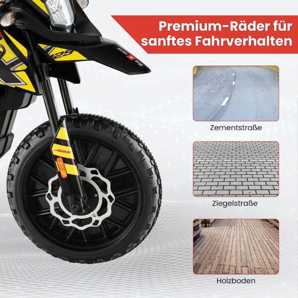12V Kinder Elektro Motorrad mit Stützrädern und Musik, 5,5-6 km/h - Image 6