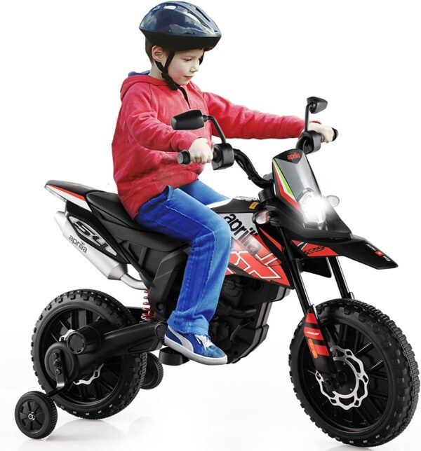 12V Kinder Elektro Motorrad mit Stützrädern und Musik, 5,5-6 km/h - Image 9