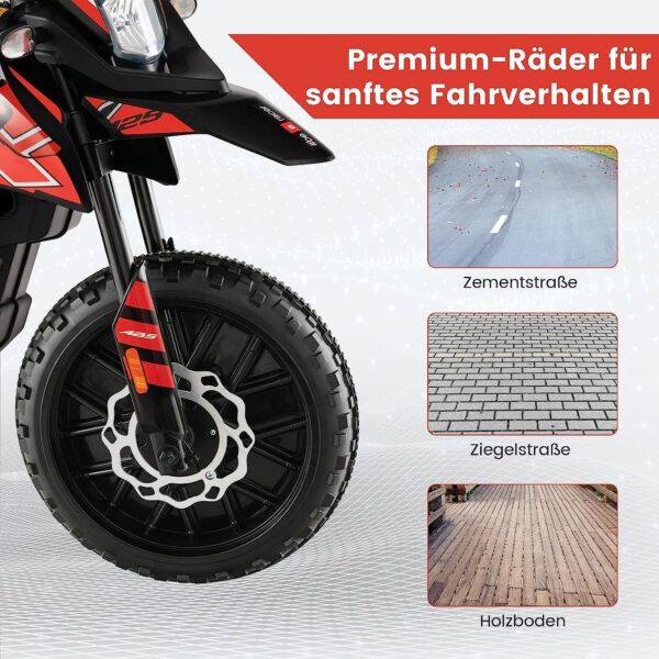 12V Kinder Elektro Motorrad mit Stützrädern und Musik, 5,5-6 km/h - Image 15