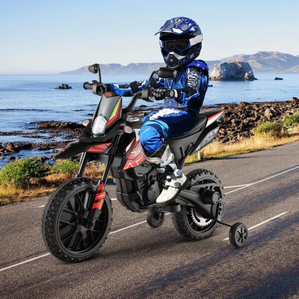 12V Kinder Elektro Motorrad mit Stützrädern und Musik, 5,5-6 km/h - Image 16