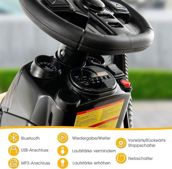 12V Kinder Traktor mit 2,4G Fernbedienung und abnehmbarem Anhänger - Image 17