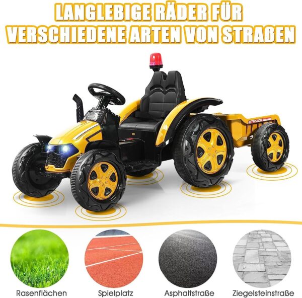12V Kinder Traktor mit 2,4G Fernbedienung und abnehmbarem Anhänger - Image 18