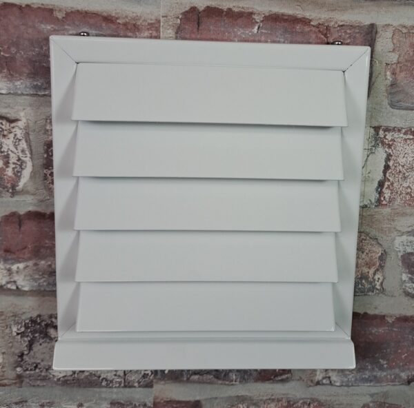Energiespar Mauerkasten Ø150 mit Rückstauklappen - anschraubbar, Weiß - Image 1