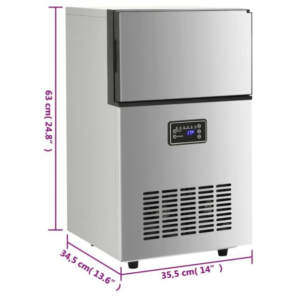 vidaXL Eiswürfelmaschine Silber - 45 kg Eisproduktion pro Tag - Image 9