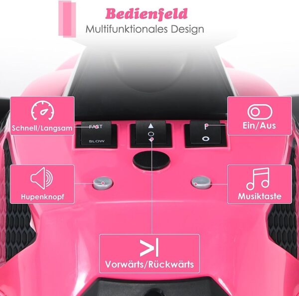 12V Elektro Kinderquad mit Musik, LED Scheinwerfer & Hupe für Kids - Image 1