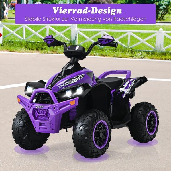 12V Elektro Kinderquad mit Musik, LED Scheinwerfer & Hupe für Kids - Image 6