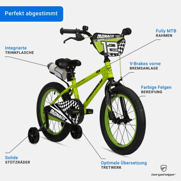 Bergsteiger Monaco 12 Zoll Kinderfahrrad für 3-4 Jahre mit Stützrädern - Image 7