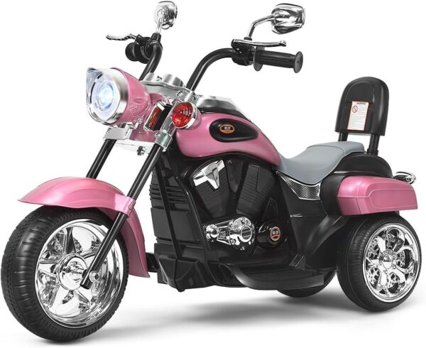 6V Elektro Kinder Motorrad mit verstellbarem Scheinwerfer und Dreirad - Image 16