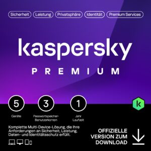 Kaspersky Premium Total Security 2025 - 5 Geräte, 1 Jahr, Anti-Phishing