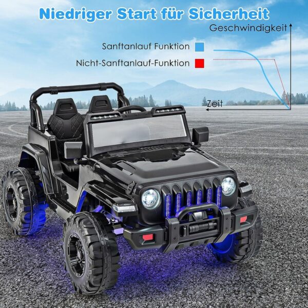 12V Kinder Elektroauto 2 Sitzer mit Fernbedienung, MP3 & Musik - Image 2