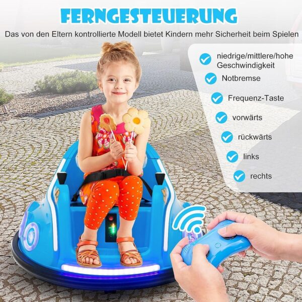 12V Kinder Autoscooter - Elektro Bumper Car mit Musik & Lichtern - Image 3