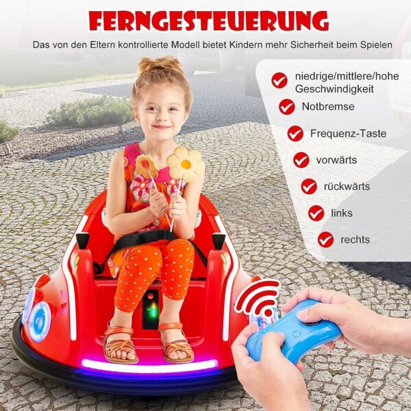 12V Kinder Autoscooter - Elektro Bumper Car mit Musik & Lichtern - Image 9