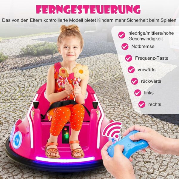12V Kinder Autoscooter - Elektro Bumper Car mit Musik & Lichtern - Image 18