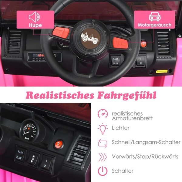 12V Kinder Elektroauto 2 Sitzer mit Fernbedienung, MP3 & Musik - Image 11