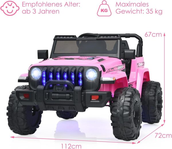 12V Kinder Elektroauto 2 Sitzer mit Fernbedienung, MP3 & Musik - Image 13