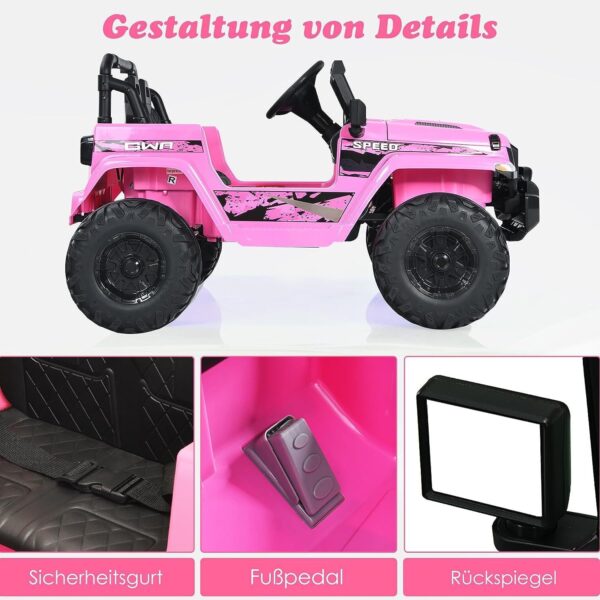 12V Kinder Elektroauto 2 Sitzer mit Fernbedienung, MP3 & Musik - Image 14