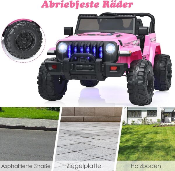 12V Kinder Elektroauto 2 Sitzer mit Fernbedienung, MP3 & Musik - Image 15