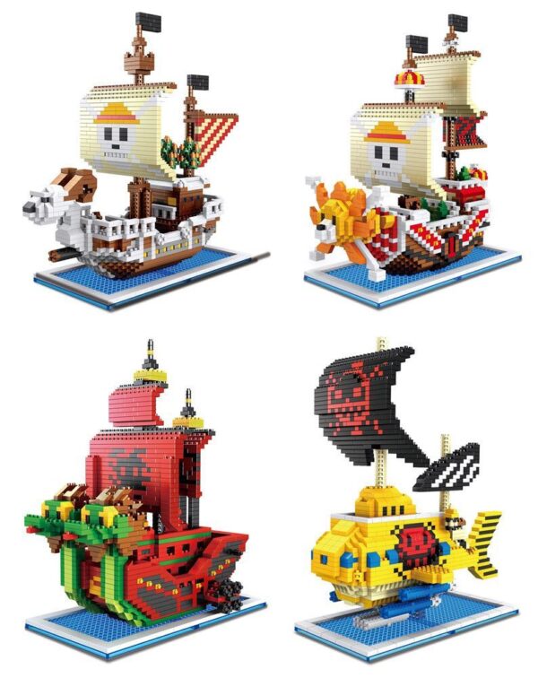One Piece Going Merry DIY Bausteine 1500 Teile Kinder Puzzle Spiel