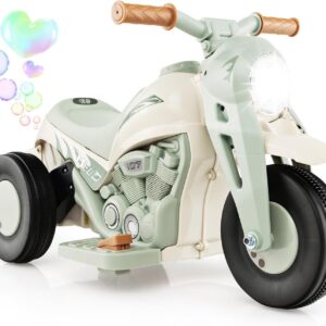 Kinder Elektro Motorrad 6V mit Seifenblasenmaschine, Musik & LED Lichtern