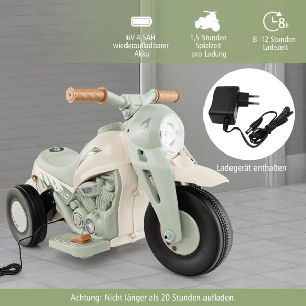 Kinder Elektro Motorrad 6V mit Seifenblasenmaschine, Musik & LED Lichtern - Image 1
