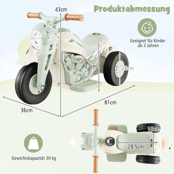 Kinder Elektro Motorrad 6V mit Seifenblasenmaschine, Musik & LED Lichtern - Image 4