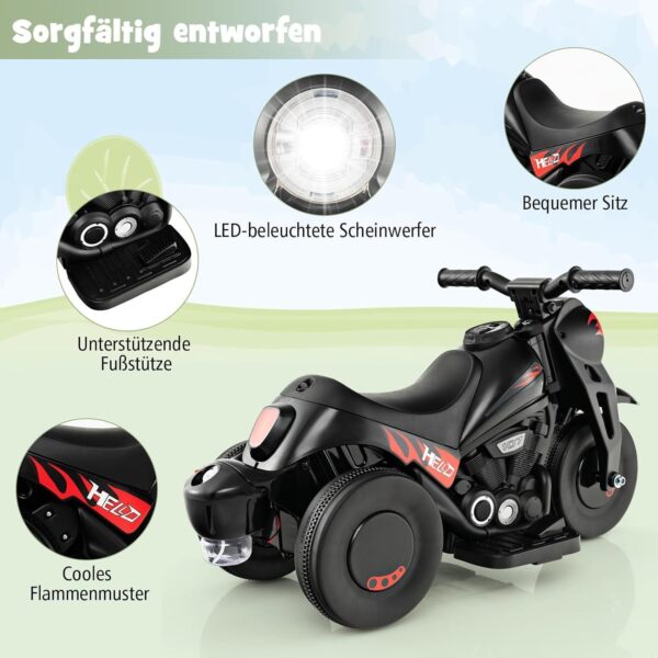 Kinder Elektro Motorrad 6V mit Seifenblasenmaschine, Musik & LED Lichtern - Image 6