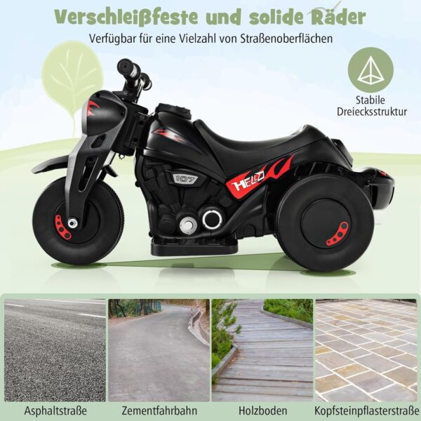 Kinder Elektro Motorrad 6V mit Seifenblasenmaschine, Musik & LED Lichtern - Image 7