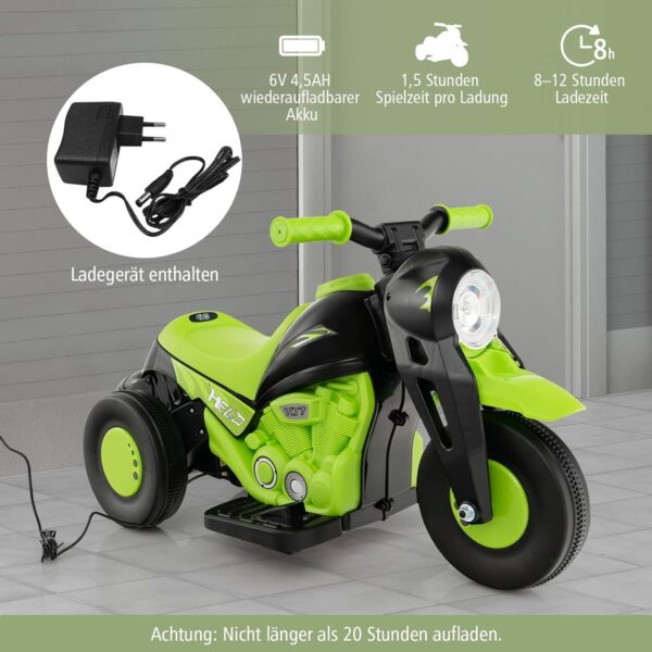 Kinder Elektro Motorrad 6V mit Seifenblasenmaschine, Musik & LED Lichtern - Image 10
