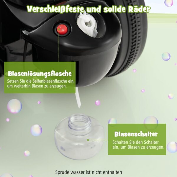 Kinder Elektro Motorrad 6V mit Seifenblasenmaschine, Musik & LED Lichtern - Image 11
