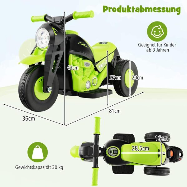 Kinder Elektro Motorrad 6V mit Seifenblasenmaschine, Musik & LED Lichtern - Image 12