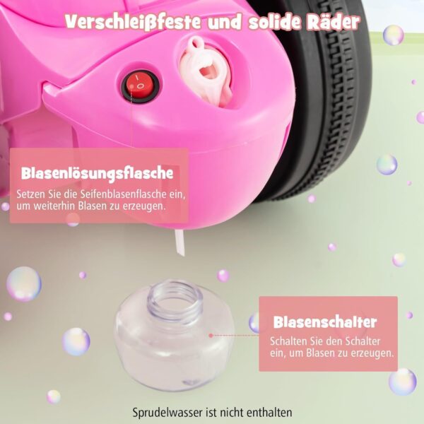 Kinder Elektro Motorrad 6V mit Seifenblasenmaschine, Musik & LED Lichtern - Image 15