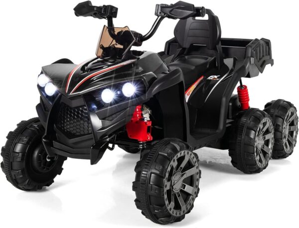 12V Elektro Kinderquad mit Stauraum und LED-Lichtern - 6 Räder Quad