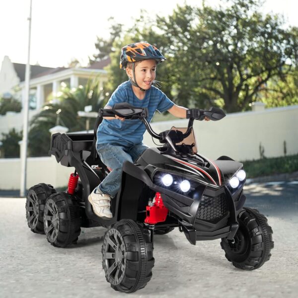 12V Elektro Kinderquad mit Stauraum und LED-Lichtern - 6 Räder Quad - Image 1