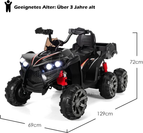 12V Elektro Kinderquad mit Stauraum und LED-Lichtern - 6 Räder Quad - Image 6