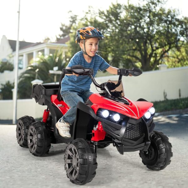 12V Elektro Kinderquad mit Stauraum und LED-Lichtern - 6 Räder Quad - Image 10