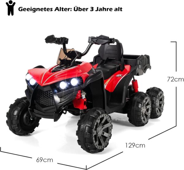 12V Elektro Kinderquad mit Stauraum und LED-Lichtern - 6 Räder Quad - Image 15