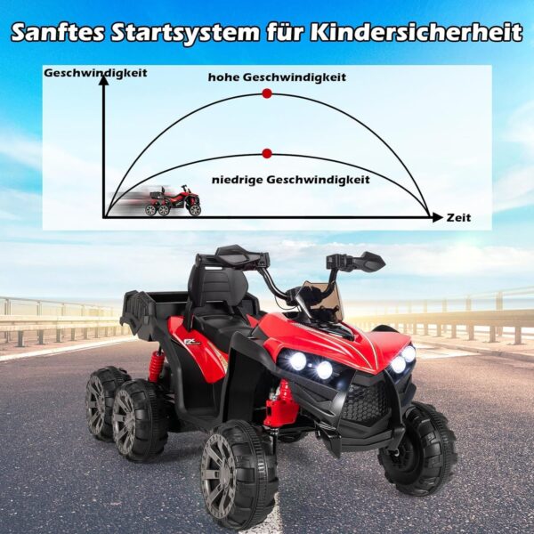 12V Elektro Kinderquad mit Stauraum und LED-Lichtern - 6 Räder Quad - Image 16
